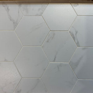 Mosaic 0128 Hex, Marble Carrara Hexagon Matt