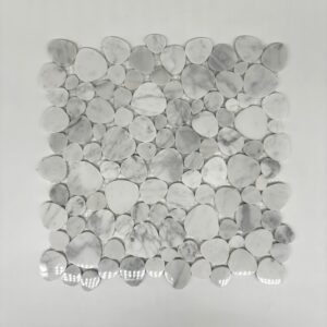 Mosaic 7127 Pebble Carrara white polish 12x12