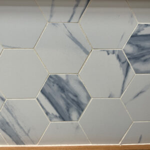 Mosaic 0130 Hexagon, Luxe Statuario blue, Matte