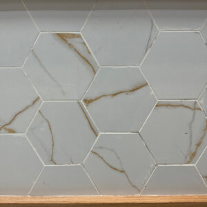 Mosaic 0126 Hexagon,Calacatta Bellissimo gold, Matte