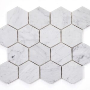 （100piece）Mosaic 3127 polish 3x3 Carrara White