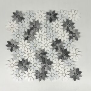 Mosaic 8115 Lily grey and thassos polishe 12x12